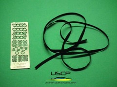 USCP 24A015 1/24 Racing Seatbelts PE set Black Upgrade accessories kit