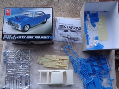AMT # 636 1966 Chevy Nova Kit Parts Pictured only & Resen Stock Type Frame 1/25