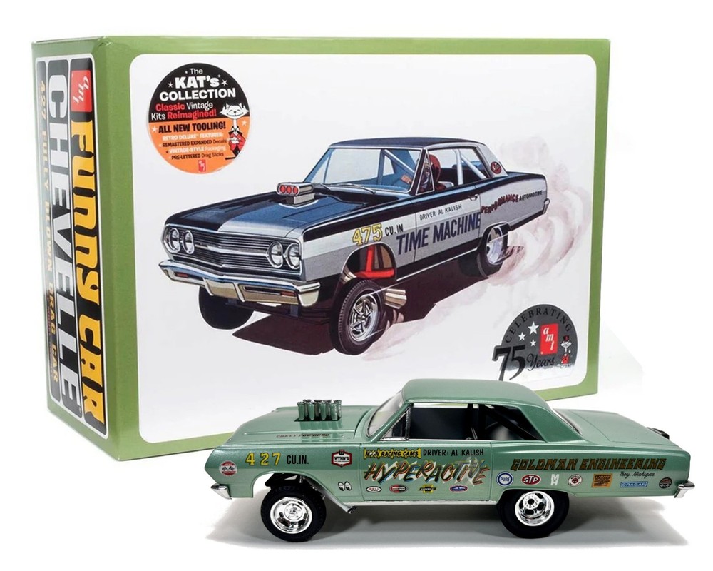 AMT Retro Deluxe Chevelle 427 Fully Blown Drag Car 1:25 Scale Model Kit NIB