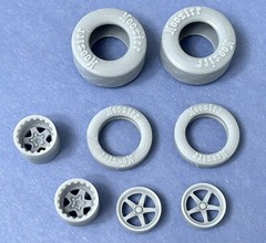 Resin 15/17 Scale in. “Weld Alumastar” Wheels With Hoosier Drag Slicks 1/24,1/25