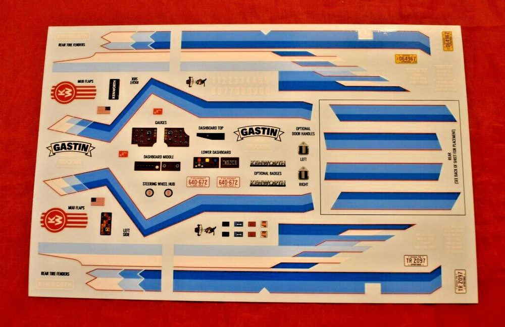 AMT Kenworth Aerodyne Cab Over Decal Sheet 1/25