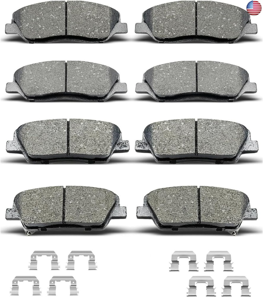 D1202 D1284 8pcs Ceramic Front Rear Brake Pads With Clips Fit For Kia