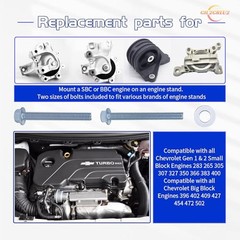 Engine Stand Bolt Kit 3/8-16 Compatible with SBC 305 327 350 383 5.0L 5.7L BBC