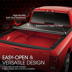 TTC-RU-005 Soft Vinyl Roll-Up Tonneau Cover Compatible with 99-16 F-250 F-350 F-