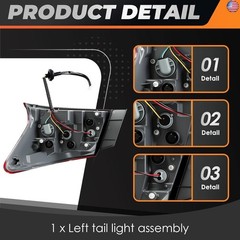 Left Side Outer Tail Light Assembly Compatible with Sentra 2013 2014 2015