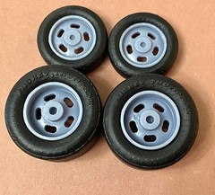 1/24 Scale: 17/15-inch Classic Five Slot Wheels W/Drag Slicks; Resin