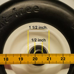 9X3.50-4 Flat Free Tire 1/2 and 5/8 Bearings, 3.5″- 5″ Center Hub, Set of 2