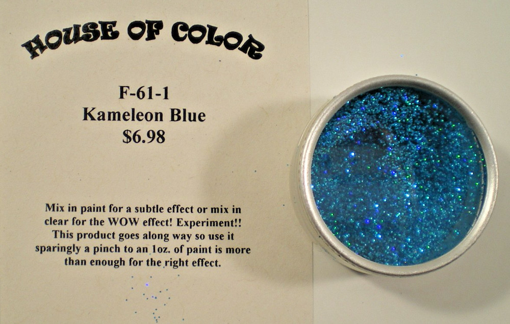 HOUSE OF KOLOR F-61-1 KAMELEON BLUE FINE METAL FLAKE PAINT ADDITIVE 4 MODEL CARS