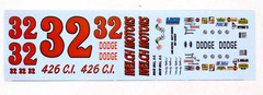 Decal Lobo Graphix Marty Robbins 1967 Dodge Charger Welch Motors #32 NASCAR