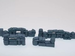 Diorama 1/72 Resin Sandbag Walls Trench Bunker Military Scene Model Accessories
