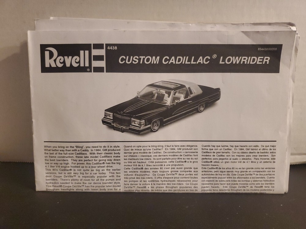 Revell Custom Cadillac Lowrider #4438 (Instructions Only) No Kit/ Parts