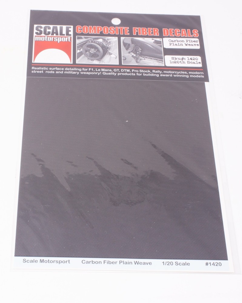 Scale Motorsports Composite Fiber decals Carbon Fiber Plain Weave 1/20 scale