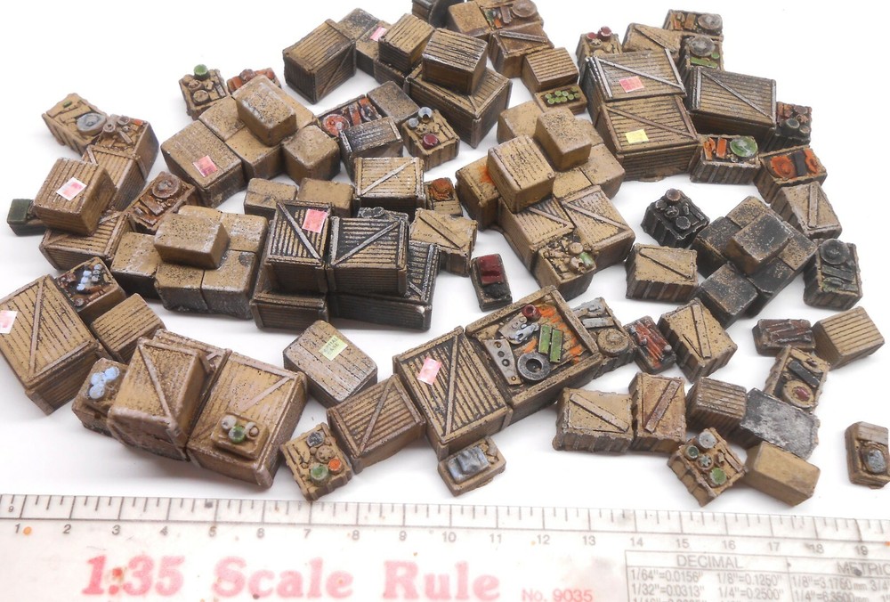 Diorama 1/35 60 Piece Unpainted Cargo Boxes Crates Buy 2, Get 3 Save $25!