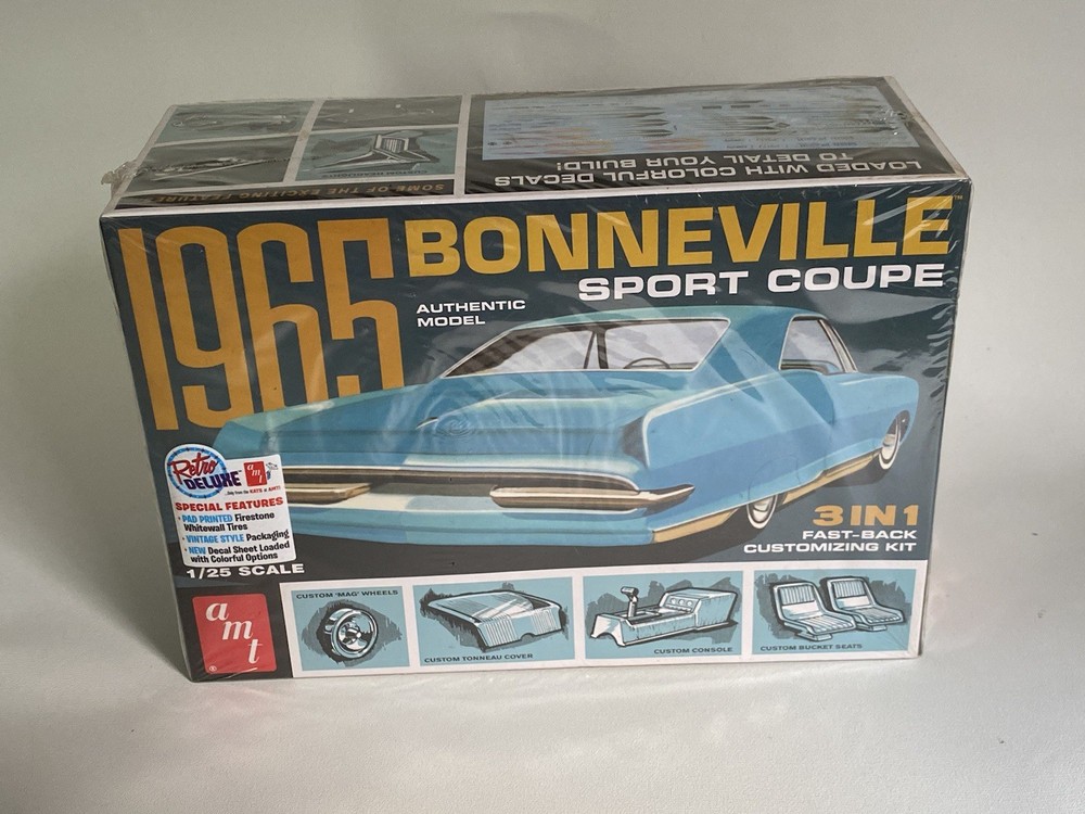 AMT 1965 Pontiac Bonneville Sport 3’n1 Retro Deluxe Plastic Model Kit Sealed Box