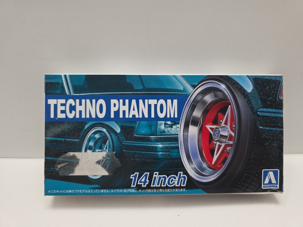 1/24 Techno Phantom 14″ Tire Wheel Set AOSHIMA CAR MODEL ACCESSORY