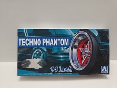1/24 Techno Phantom 14″ Tire Wheel Set AOSHIMA CAR MODEL ACCESSORY