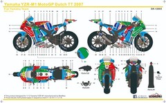 SK Decals 1:12 Scale Fiat Yamaha YZR-M1 Dutch TT 2007 Decal Sheet #SK12003 Rossi