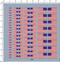 Different Scale USA American National flag ( 23 stars) water decal 5348 10x10cm