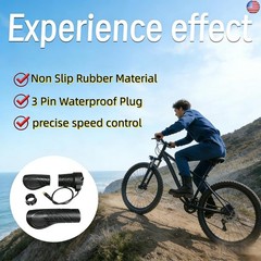 FT76X Half Twist Throttle for EBike – 22.2mm Grip, 12V-72V, Universal 3-Pin W