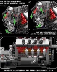 Interactive V8 Engine Model Kit 855 Pieces – Educational STEM Toy for Adults