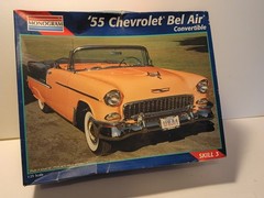 1995 Monogram ’55 Chevrolet Bel Air Convertible Model Car Kit. NOS, Opened Box.