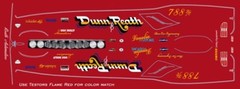 Dunn & Reath Barracuda Drag NHRA 1/18th Scale Waterslide Decals