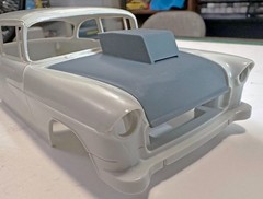 1/25th SCALE 3D PRINTED 55 CHEVY GASSER HOT ROD HOODS THREE DIFFERENT HOODS