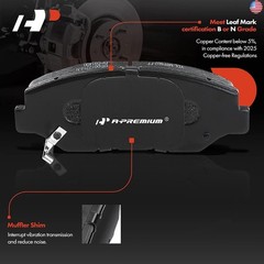 A-Premium 11.10 in (282mm) Front Drilled and Slotted Disc Brake Rotors +