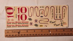 Unused 60s AMT 1:25 Vintage SD-4 # 10 Payne Auto Glass Decal Sheet Michigan