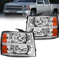 Headlight Assembly Compatible with 2007-2013 Chevy Chrome/Clear/Amber