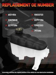 603-054 Engine Coolant Expansion Reservoir Tank with Cap Plastic Whinte