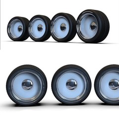 1:25 3d Printed Smoothie 26” 10×14 Wheel/Rubber Tire Setup. Chrome Ring/Cap