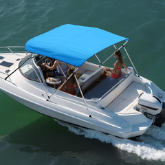 3 Bow Boat Bimini Tops, Durable Polyester Canopy with Aluminum Frame, Water-Resi