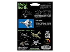 LOCKHEED MARTIN F-22 RAPTOR AIRCRAFT USAF STEEL MODEL KIT BY METAL EARTH ME1016