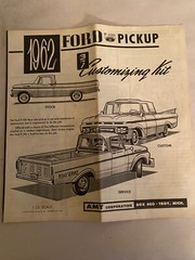 Vintage Annual AMT 1962 Ford F100 Pick Up Model Kit Instructions Sheet