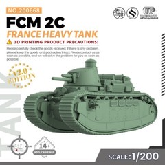 SSMODEL SS668 1/200/350/700 Military Model Kit France FCM 2C Heavy Tank