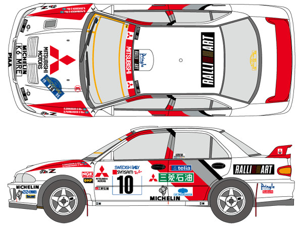SHUNKO Decal Sheet 1:24 Scale Mitsubishi Lancer Evo ll 1995 Sweden # SHK-D452