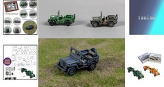 DIY 1:72 Scale Willys Jeep Model Kit – 2 Jeep Models & 20 Soldiers Included
