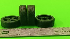 1/24 1984 Porsche 911 Carrera 3.2 Coupe Fuchs Rims Wheels Rubber Tire Staggered