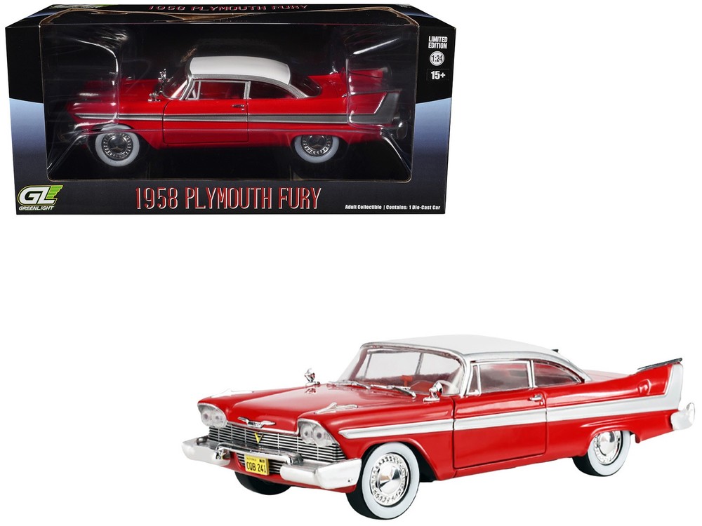 Greenlight 84222 1/24 1958 Plymouth Fury Red with White Top and Red