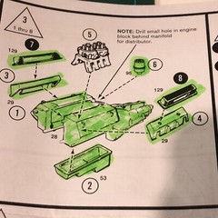 427 454 Chevy Pro Stock Race ENGINE W Tunnel Ram NO Headers 1:25 LBR Model Parts
