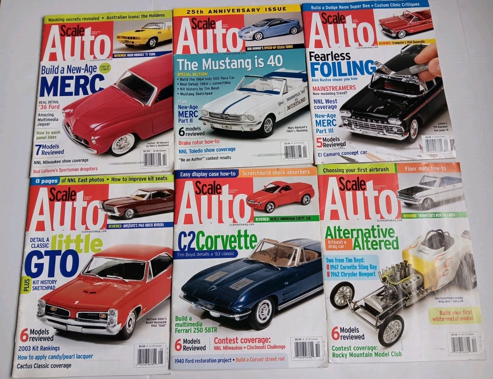 Full Year 2004 Vintage Scale Auto Enthusiast Magazines Lot of 6 – Corvette, GTO