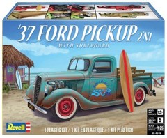 Revell 85-4516 1:25 1937 Ford Pickup Truck 2N’1 with Surfboard Plastic Model Kit