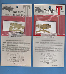 2pc Vintage Set Tel’s Novel N Scale Micron Series 1 and 2 Model T Brass Kit NOS