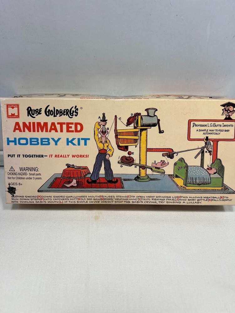 Vintage Rube Goldberg’s ANIMATED HOBBY KIT Automatic Baby Feeder #955 NOS!
