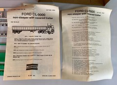 Vintage HO Lindberg Snapfit Ford CL-9000 Heavy Mover 1052 Canvas Covered Trailer