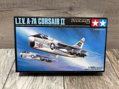Tamiya Models 1/100 Scale L.T.V. A-7A Corsair II Plastic plane Model Kit open