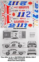 NASCAR DECAL # 7 KILBOURN GARDENS 1973 PLYMOUTH NORM NELSON 1/25 POWERSLIDE