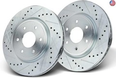 A-Premium 11.65 inch (295.8mm) Front Drilled and Slotted Disc Brake Rotors