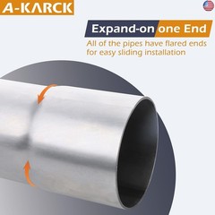 A-KARCK Exhaust 45 Degree Tube 3.5″ OD, Mild Steel Exhaust Pipe Mandrel Bend,